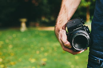 osoba, hospodářství, Černá, dslr fotoaparát, fotografie, muž, Fotoaparát, slr, objektiv, zenza, bronica