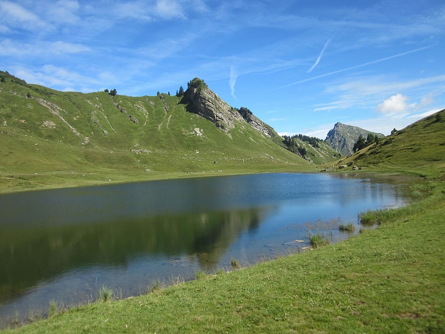 Haute-Savoie, Mountain, Lake, Water, mountain, lake, landscape, alps, rando, sky, scenics, nature
