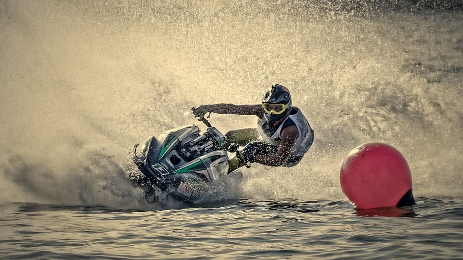osoba, jezdectví, osobní, plavidlo, skútr, jetski závod, závod motorového člunu, vodní sporty, motoristický sport, závody, vodní motocykl
