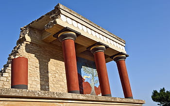 Grecja, kreta, śródziemnomorski, wyspa, lato, wakacje, skronie, pomnik, knossos, architektura