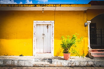 izamal, mexico, yucatan, yellow, colonial, city, travel, street, sky, architecture, america