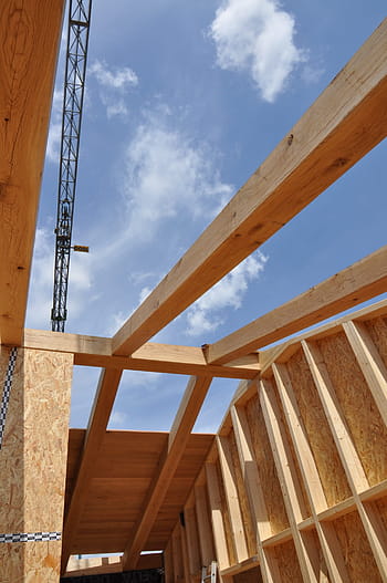 en bois, Maisons, chantier naval, toit, Maisons en bois, construction du toit, cadre de construction, bois - matériau, chantier de construction, nuage - ciel, développement