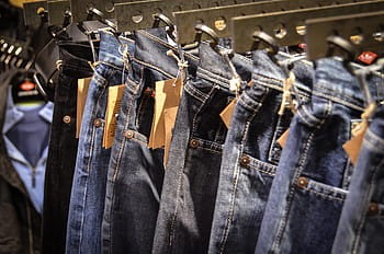 jeans, pants, blue, shop, shopping, shelf, exhibition, buy, business, clothing, clothes