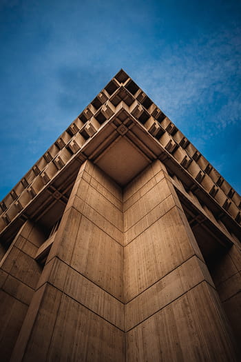 brown concrete wall, architecture, building, infrastructure, structure, establishment, corner, clouds, sky, built structure, tower