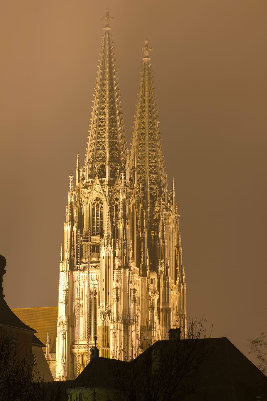 regensburg, dom, noc, kostel, katedrála, architektura, náboženství, gotický styl, slavné místo