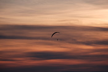 clouds, sky, sunset, silhouette, adventure, parasailing, paragliding, parachute