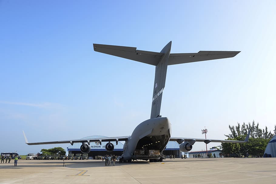 c-17 globemaster iii, náklad, letadlo, letectví, zatížení, offload, letoun