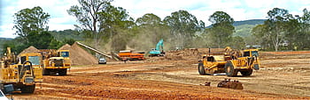 giallo, pesante, attrezzatura, Marrone, campo, equipaggiamento pesante, giorno, bulldozer, crawler, movimento terra, operazioni di sterro