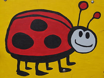 ladybug illustration, ladybug, beetle, insect, comic, figure, paint, cartoon character, drawing, funny, animal