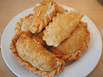 Empanadas, Weiß, Keramik, Untertasse, Knödel, Lebensmittel, Essen, intracorneal, gefüllt, Gericht, herzhaft