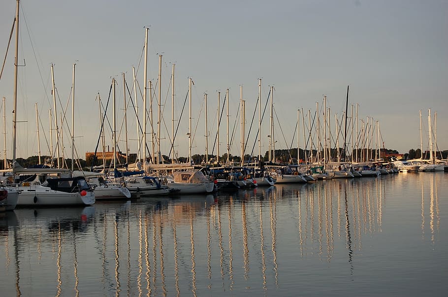 kröslin, přístav, marina, lodí, plachta, plachetnice, loď, voda, letní, Dovolená, stožár