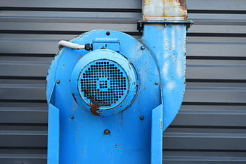 ventilator, blue, ventilation, air, fan, conditioning, propeller, metal, cooler, electric, industrial