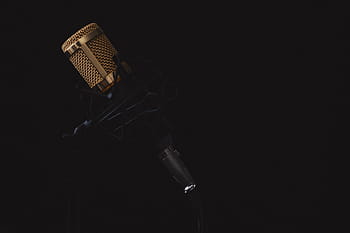 Černá, šedá, kondenzátorový mikrofon, mikrofon, hudba, mic, hudební, Zvuk, hlasitý, hlas, žít