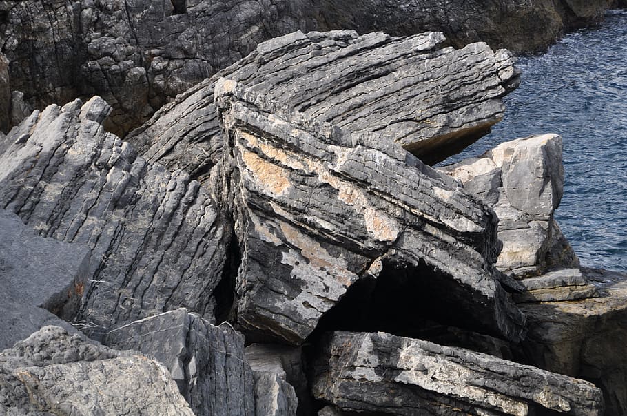 Rock, Boulders, Stone, Scree, rocky coast, rocky, italy, liguria, porto venere, history, rock - object