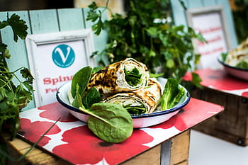 vegetarian, wrap, spinach, Healthy, colorful, London, food, freshness, dinner, plate, table