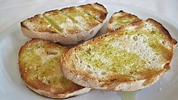 garlic breads, white, ceramic, plate, Bruschetta, Garlic, Toast, White Bread, garlic toast, italy, olive oil