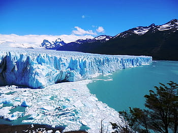 bílý, ledovec, hory, modrý, nebe, perito moreno, Argentina, Patagonia, Jižní Amerika, krajina, sníh
