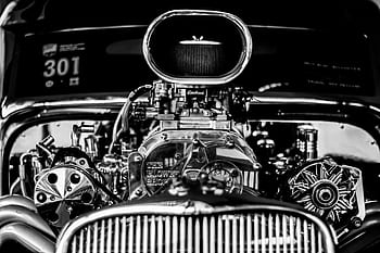 technology, transportation, engine, motor, vehicle, car, automotive, black and white, still