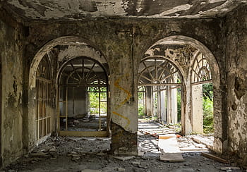uvnitř, budova vraku, kupari, Dubrovnik, Grand hotel, chorvatsko, válka, zničeny, opuštěný, architektura, starý