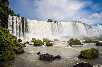block waterfalls, iguazu, iguacu, iguasu, falls, waterfall, south, america, brazil, water, landscape