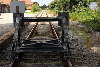 buffer stop, railroad track, ground rail, end, buffer weir, buffer, track completion, stump track, stutz track, bag track, head track