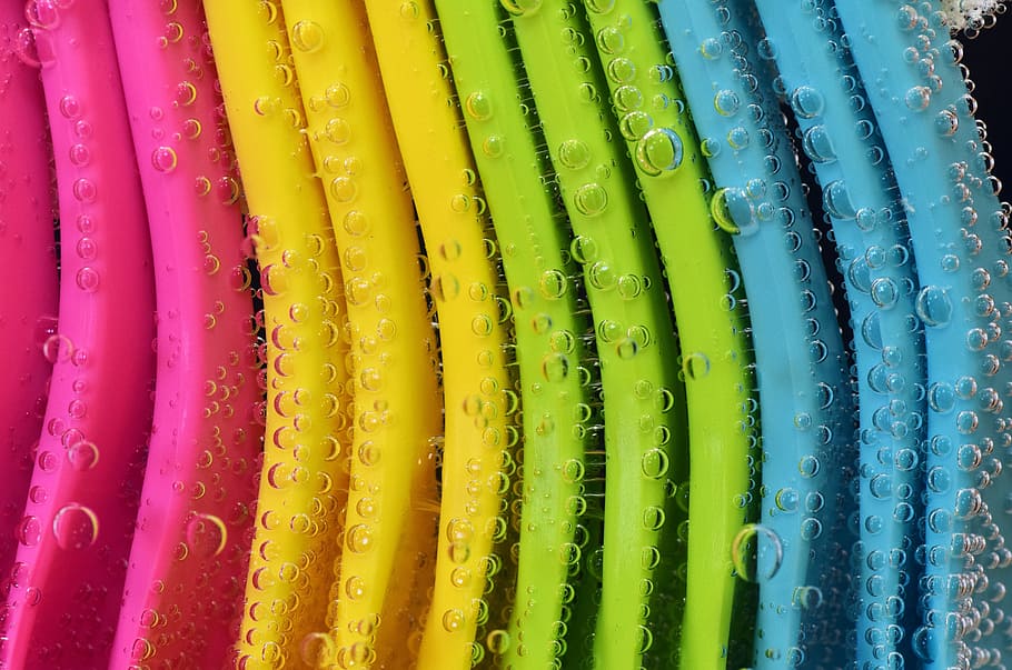 multi-colored wallpaper, Spoon, Colorful, Color, eierlöffel, bright, background, water, air bubbles, immersion, celebration