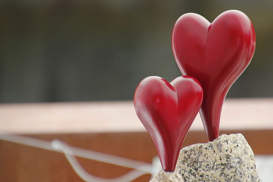 dva, Červené, srdce ornament zaměření fotografie, červené srdce, ornament, soustředit se, fotografie, srdce, Valentýn, blahopřání, krvácející srdce