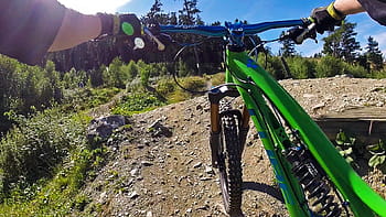 person, driving, green, full-suspension bicycle, Mountain Bike, Sport, Downhill, Freeride, ride, extreme sports, bike