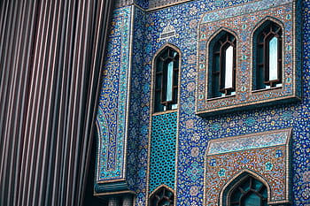 multicolored floral house, arabian, architecture, asian, background, barbed, belief, black, blue, crescent, criminal