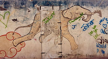 street art, mural, graffiti, wall, painted wall, spain, elephant, getafe