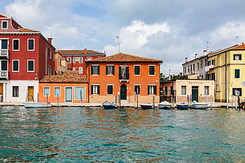 美しい、 カラフルな、 ムラノ島、 ムラーノ、 島、 イタリア、 水、 休暇、 建築、 建物、 都市