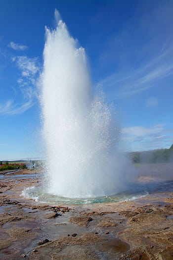 gejzír medence, nappal, gejzír, Izland, Strokkur, geysir, természet, szín, meleg források, hőség, víz