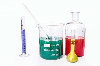 kádinka, Erlenmeyerova baňka, sklenice, laboratoř, výzkum, chemie, test, experiment, mnoho, farmaceutický, barevný