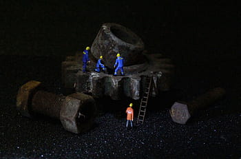 průmysl, mechanika, miniaturní figurky, člověk, dospělý, Ozubené kolo, inženýr, technologie, thw, technických zařízení, kovový