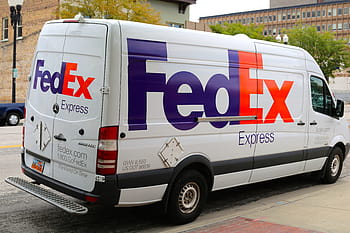 bílý, fedex dodávka, zaparkováno, silnice, budova, během dne, auto, dodávka, fedex, doprava, vozidlo