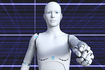pointing robot figure, robot, cyborg, futuristic, android, cybernetics, intelligence