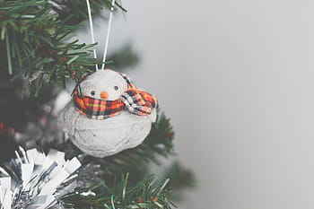 shallow, focus photography, snowman ornament, christmas, tree, decorations, snowman, ornaments, decoration, winter, celebration