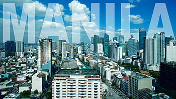 architettonico, fotografia, manila, paesaggio urbano, città, cenno, Filippine, la parola, nome, lettere grandi, photoshop