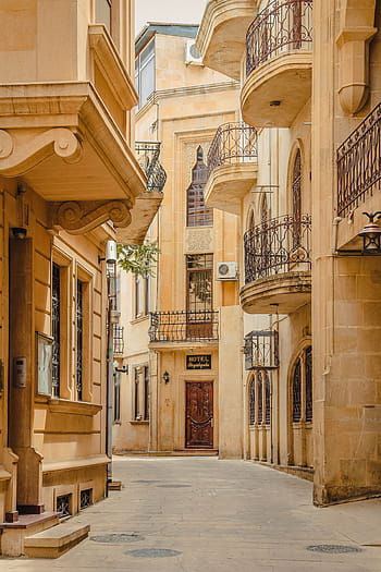 alleyway, surrounded, houses, Ancient, Antique, Arabic, Architecture, arabic, architecture, art, azerbaijan, backgrounds