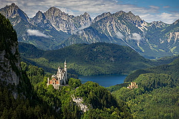 kristin, bavaria, Německo, hrad, architektura, mezník, füssen, allgäu, pohádkový hrad, historicky, budova