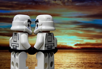 romantik, ilişki, Aşk, Lego, stormtrooper, birlikte, çift, arkadaş, gün batımı, el ele tutuşarak, taahhüt