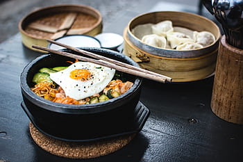 bibimbap coréen, yamyam berlin, coréen, Bibimbap, Miam miam, Berlin, baguettes, manger à l'extérieur, des œufs, restaurant, traditionnel