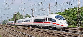 weißer Zug, Eis, db, Hamm, Dortmund, Fernverkehr, Hauptleitung, Intercity, ausdrücken, Eisenbahnwaggons, Transit