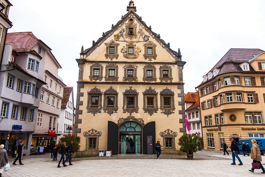ravensburg, turistické informace, historicky, staré Město, Německo, budova, architektura, fasáda, město, vazník, v centru města