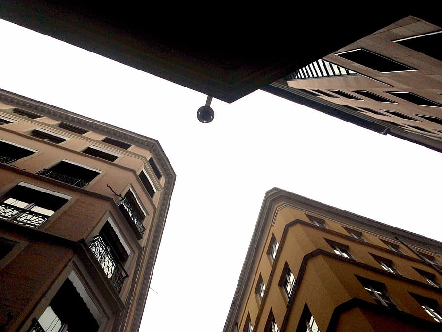 Lyon, Architecture, Perspective, low angle view, city, building exterior, built structure