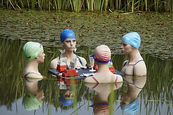 four, statue, body, water, Women, Talk, Gambling, Group, Swim, swim cap, compared to