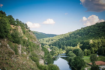 vranovské hory, řeka, vranov, hory, les, kopců, Příroda, krajina, strom, scén, letní