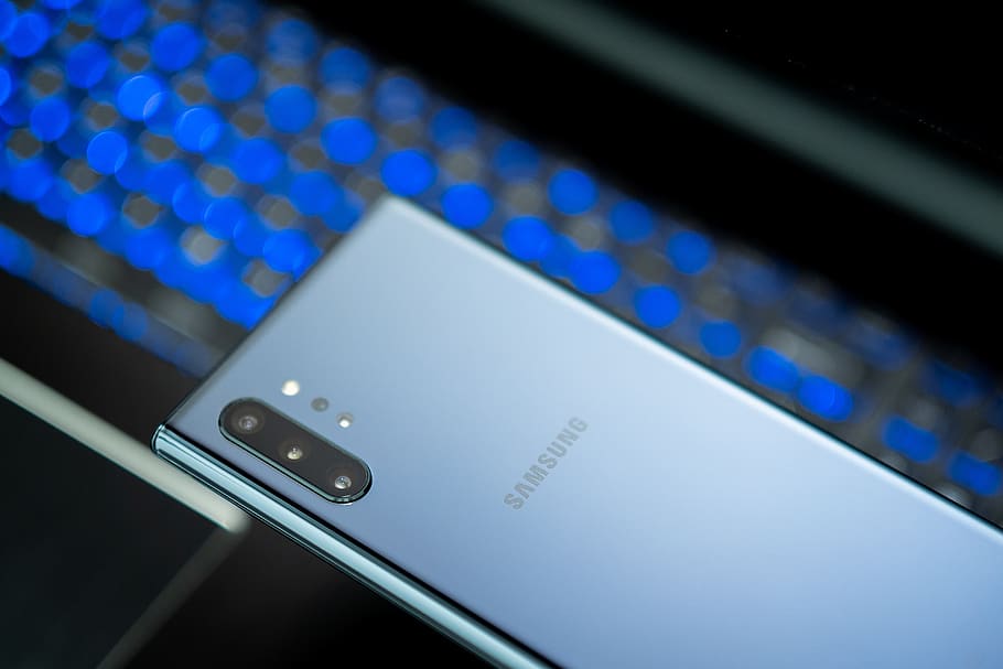 samsung, note10, telefon, poznámka 10 plus, chytrý, technologie, modrý, Černá, digitální, počítač, design