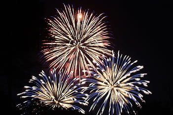 Spettacolo pirotecnico, ore notturne, fuochi d'artificio, Giorno dell'Indipendenza, celebrazione, 4 luglio, America, esplosione, colorato, notte, Fuochi artificiali