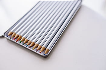 crayones de plata, caja, plata, crayones, en una caja, blanco, lápices, dibujo, crayón, estuche, tarjeta de visita